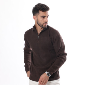 بلوزة صوف نص سحاب