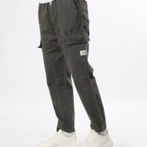 بنطلون كتان جيب نص بوي فريند